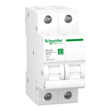chneider Residential - Resi9 - Miniatuur stroomonderbreker - 2P - 4A - C - 400V - 3000 - R9F64204