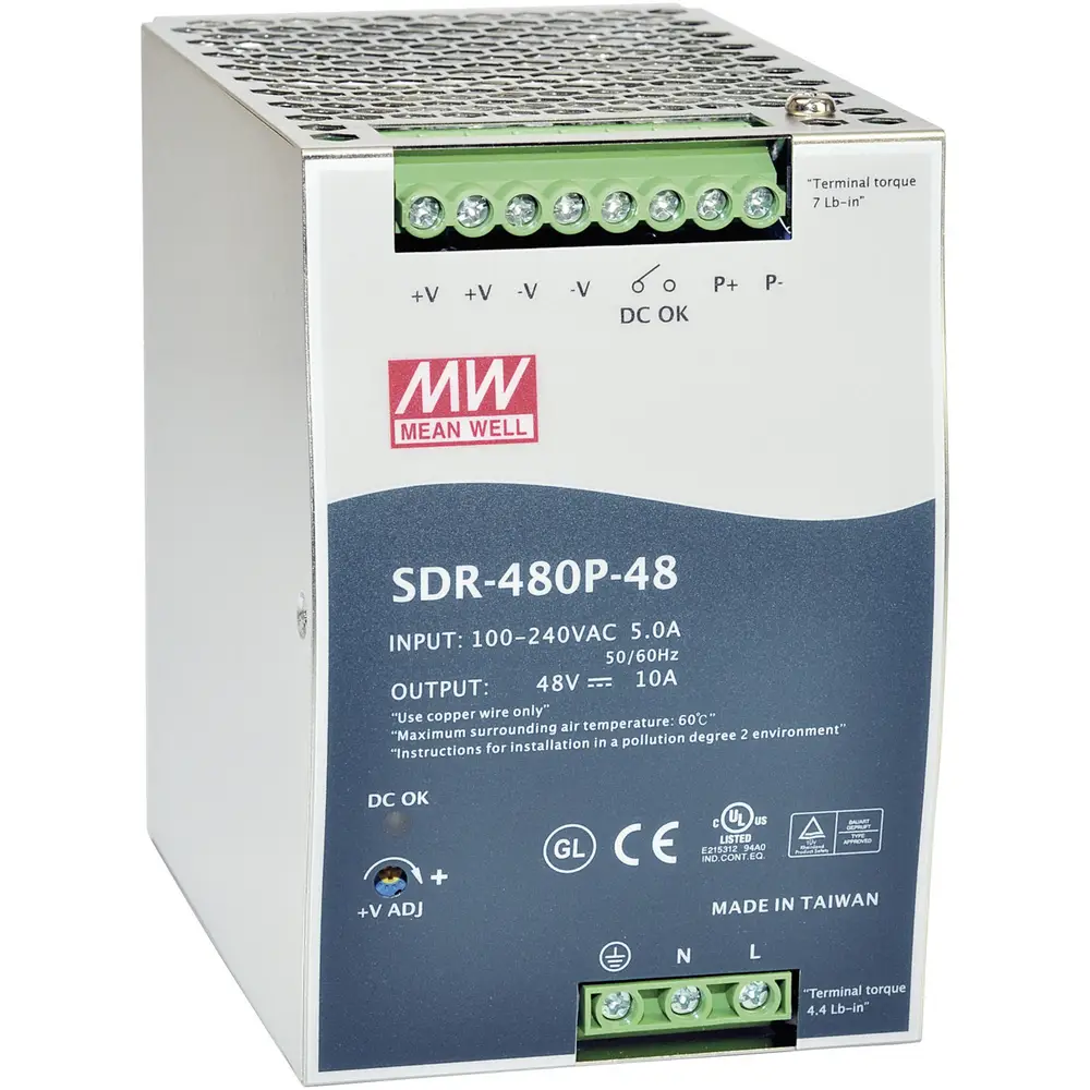 MEAN WELL SDR-480P-24 DIN-rail netvoeding 24 V/DC 20 A 480 W