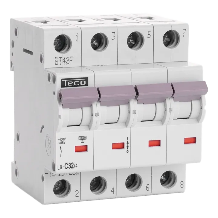 Automaat Teco 4P 32A 10kA Curve C