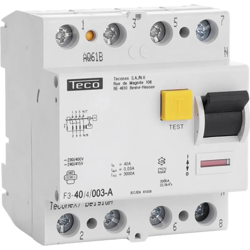 Teco differentieelschakelaar 4P 40A 30mA Type A